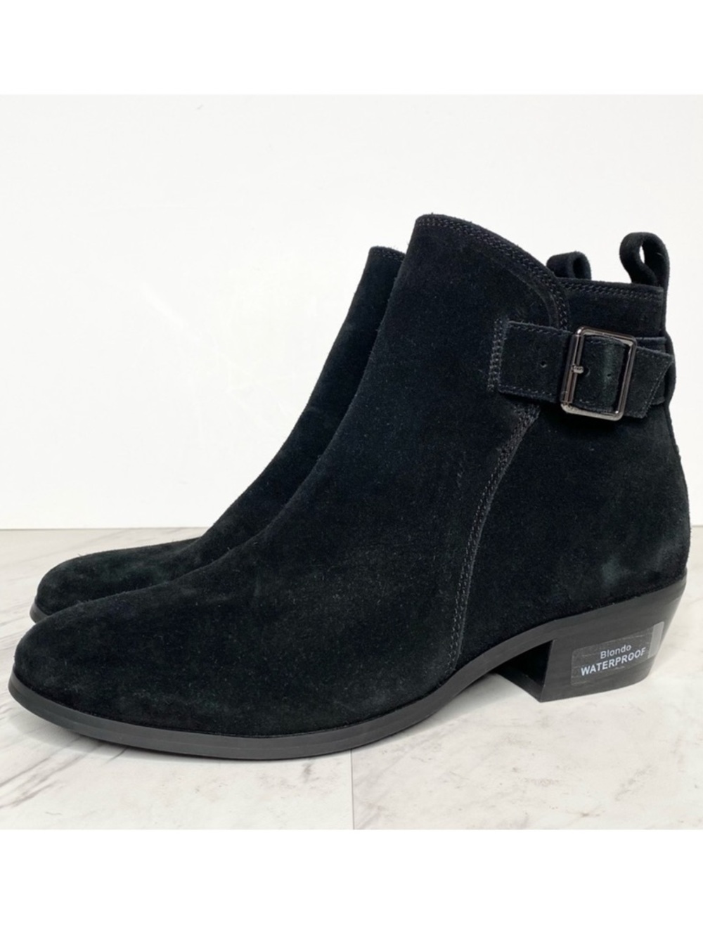 New! Blondo Saddie Waterproof Black Suede Bootie 7M